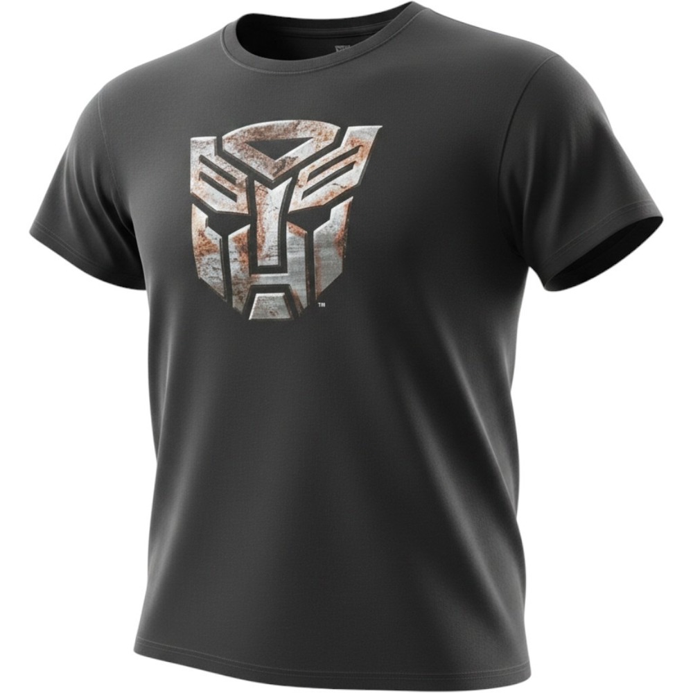 Transformers Autobot Logo Graphic Tee Black Cotton Shirt Mens 6XL Big and Tall